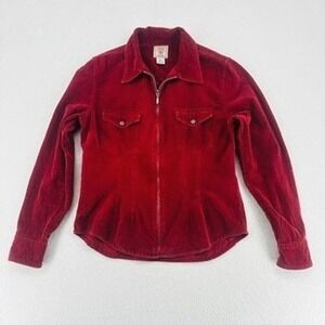Vintage American Eagle Red Corduroy Zip Jacket Large Y2K